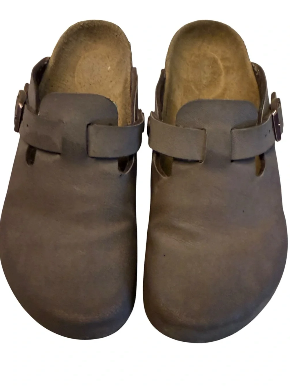 Birkenstock Boston Youth 33 (2-2.5) Casual Slip-On Clogs – Taupe Faux Suede